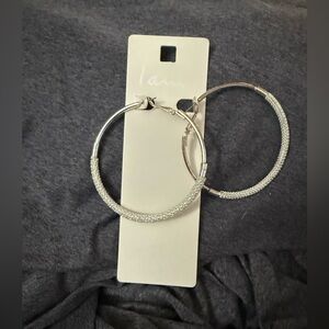 Textured Silver Hoop Earrings